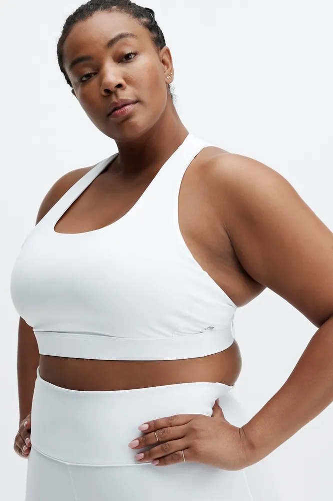 Fabletics Kessler Medium Impact Sports Bra Womens white plus Size