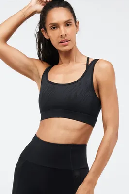 Fabletics Kira Medium Impact Sports Bra Womens black Size