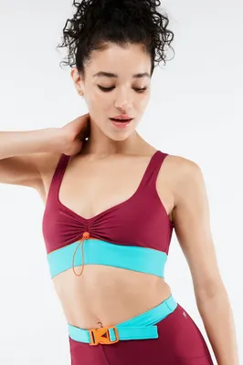 Fabletics Fiona Low-Impact Sports Bra Womens Brick/Multi Size