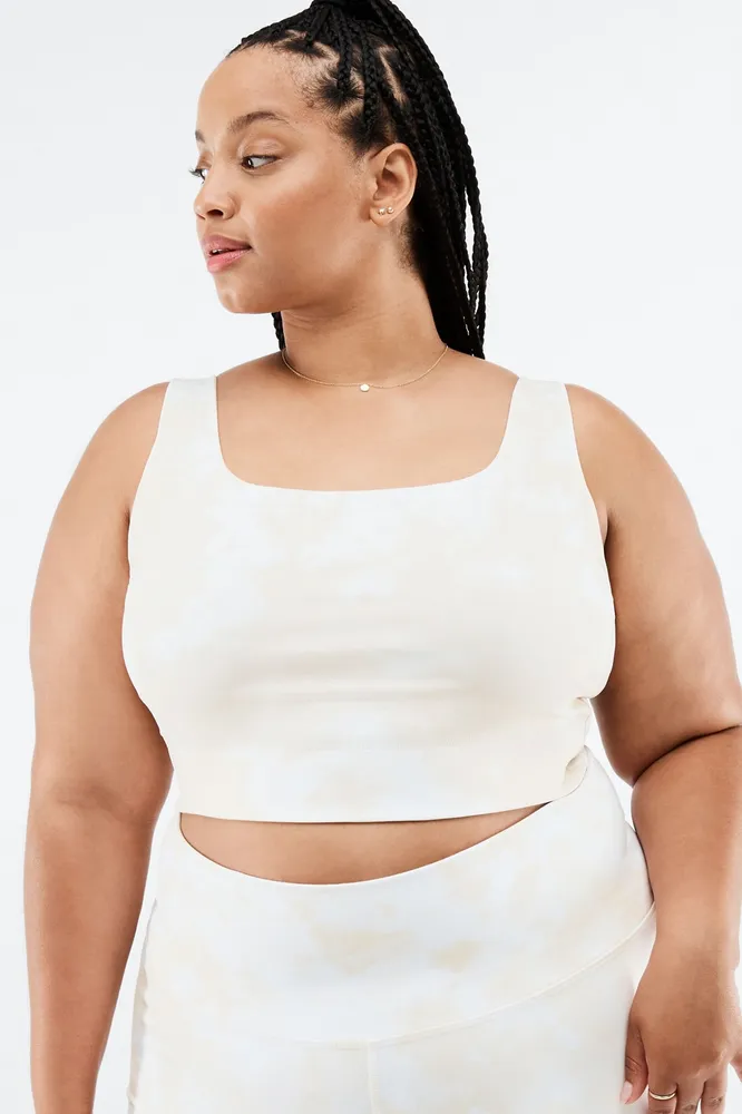 Fabletics Harlyn Midi Medium Impact Sports Bra Womens Honey Milk