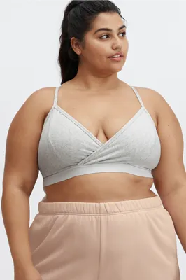 Fabletics Live-In Racerback Bralette Womens Light Grey Heather plus Size 3X