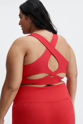 Fabletics No-Bounce Sports Bra Womens red plus Size 1X