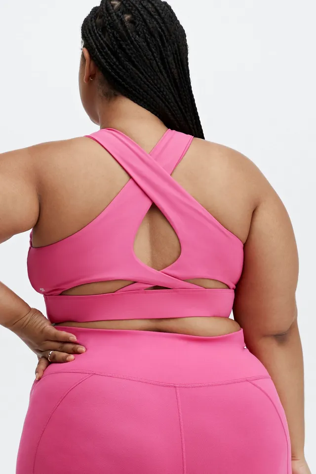 Fabletics Kessler Medium Impact Sports Bra III Womens pink plus Size 4X