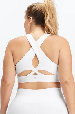 Fabletics No-Bounce Sports Bra Womens white plus Size 3X