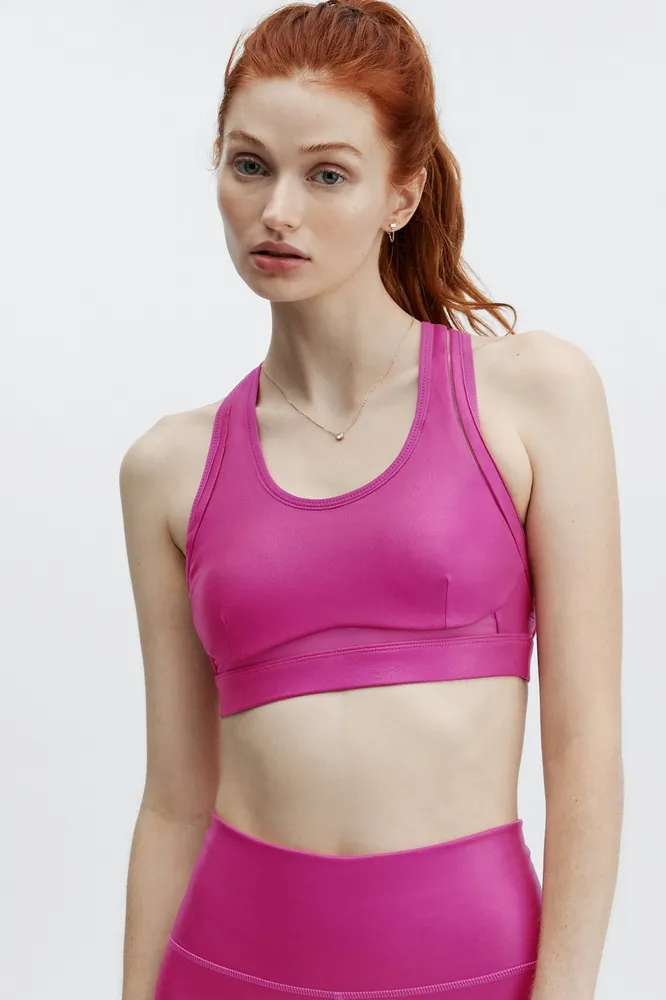 Fabletics Belle Iridescent High-Impact Sports Bra Womens pink Size