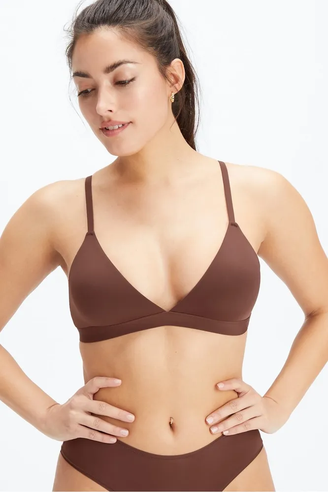 Fabletics Fine Touch Triangle Bralette Womens Saddle Brown Size