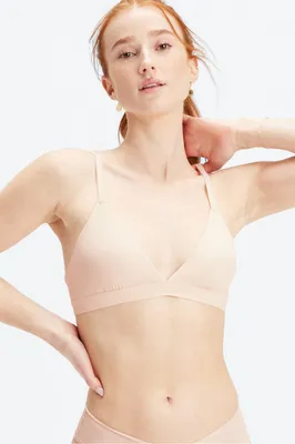 Fabletics Fine Touch Triangle Bralette Womens Sand Size
