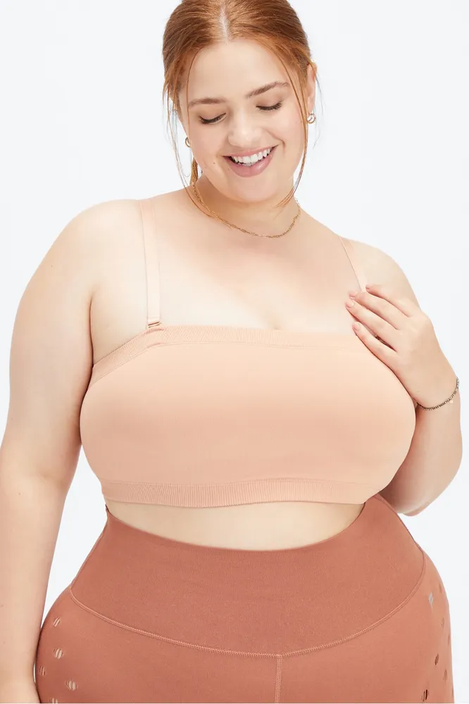 Fabletics Camilla SculptKnit Bandeau Womens Sandalwood plus Size 1X