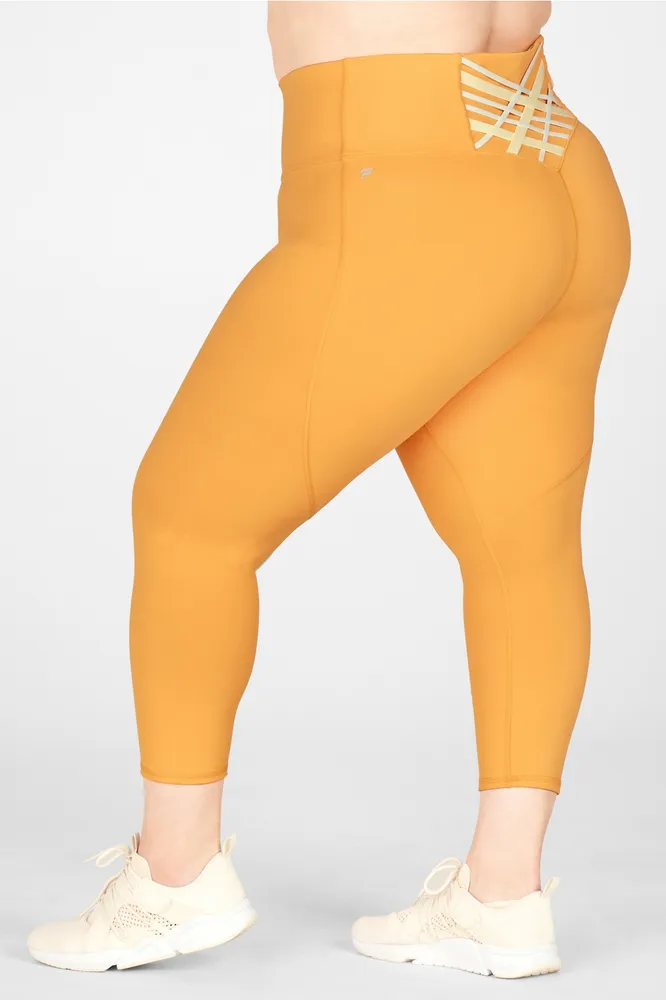 Fabletics Boost II High-Waisted Strappy Capri Womens orange plus Size 3X