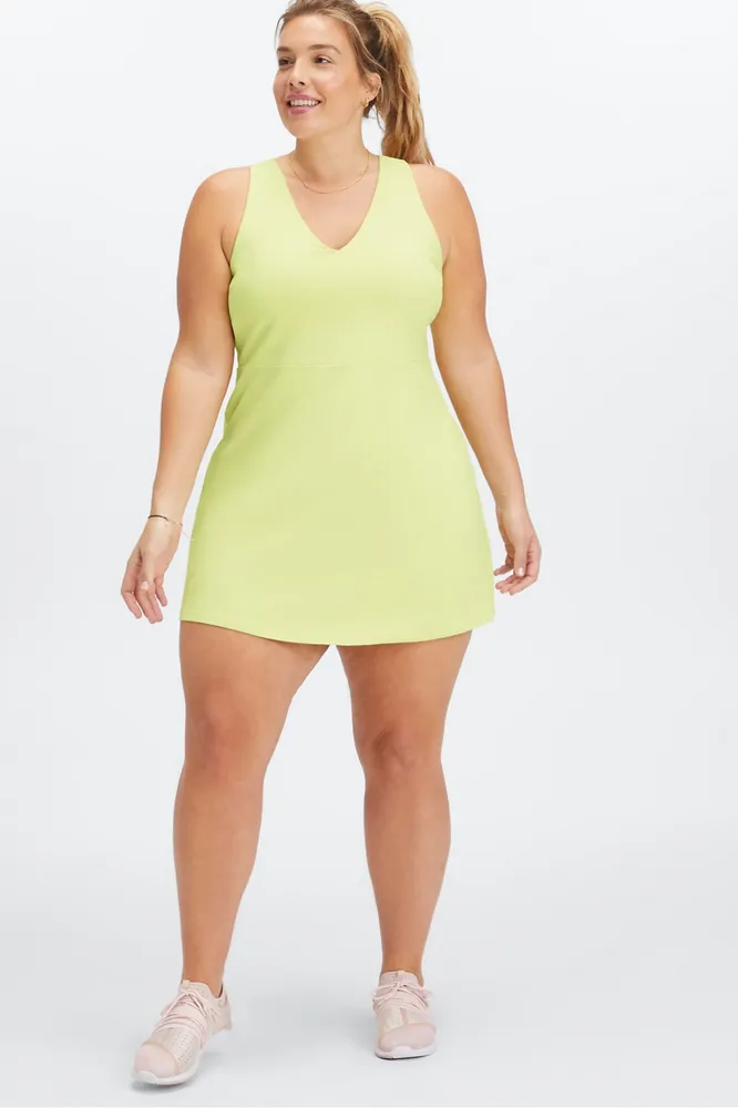 Fabletics On-The-Go Built In Bra Dress Womens yellow plus Size 2X