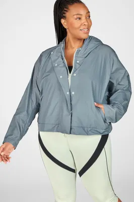 Fabletics Halle Cropped Hooded Jacket Womens plus Size