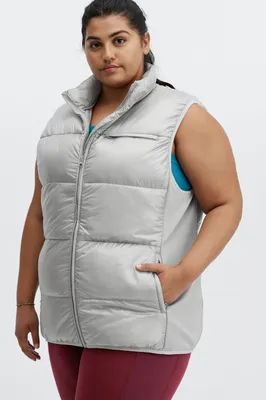 Fabletics Elliot Packable Puffer Vest Womens Ash plus Size 3X