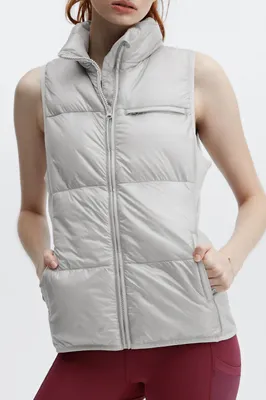 Fabletics Elliot Packable Puffer Vest Womens Ash Size