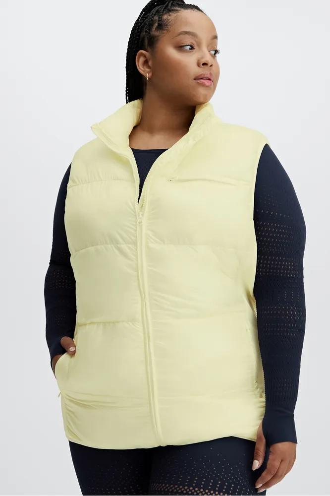 Fabletics Elliot Packable Puffer Vest Womens yellow plus Size 2X