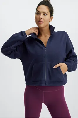 Fabletics Rayne Polar Fleece Zip-Up Womens blue Size