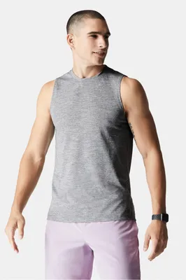 Fabletics Men The Front Row Sleeveless Tee male Grey Heather Size