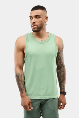 Fabletics Men The Training Day Tank male Celadon Green Jaquard Exploded Logo Size