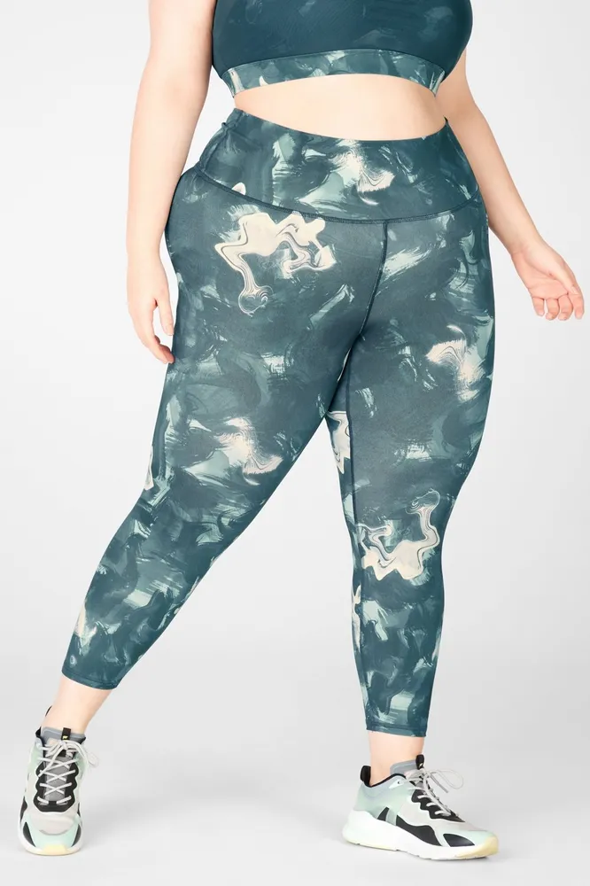 Fabletics Define High-Waisted 7/8 Legging Womens Marbling Pine plus Size 3X