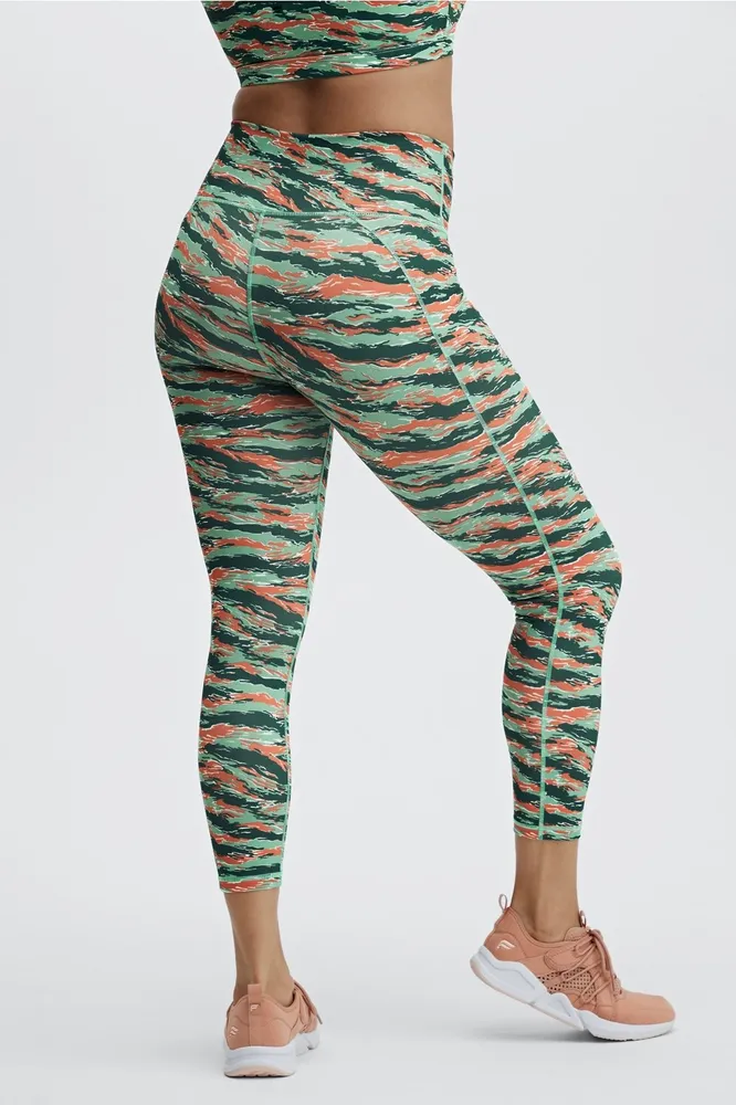 Fabletics Define High-Waisted 7/8 Legging Womens Tiger Camo Size