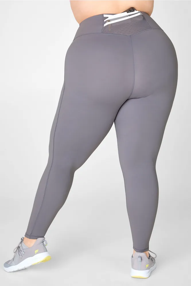 Fabletics Trinity High-Waisted Pocket Legging Womens Quarry Grey/White plus  Size 3X