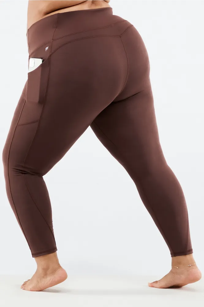 Fabletics Oasis High-Waisted 7/8 Legging Womens Saddle Brown plus Size 4X