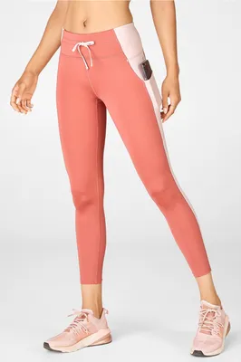 Fabletics Mid-Rise Ultracool Shine-Panel 7/8 Womens pink Size