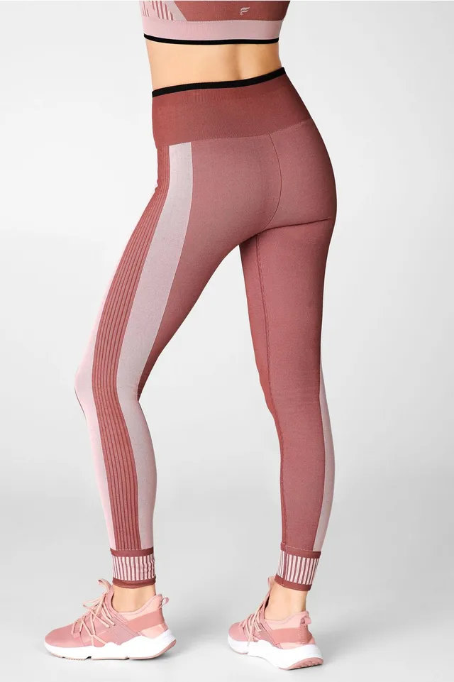 NWT Fabletics High Waisted SculptKnit Cut Out Back Legging S/6 Rose Clay