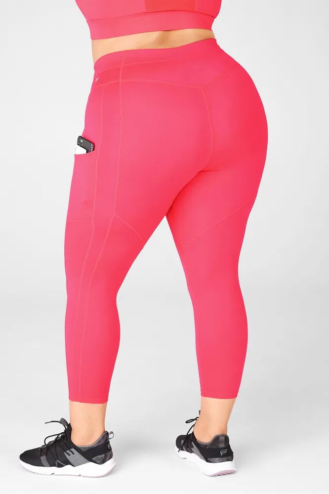 Fabletics High-Waisted SculptKnit Paneled 7/8 Womens pink plus Size 3X