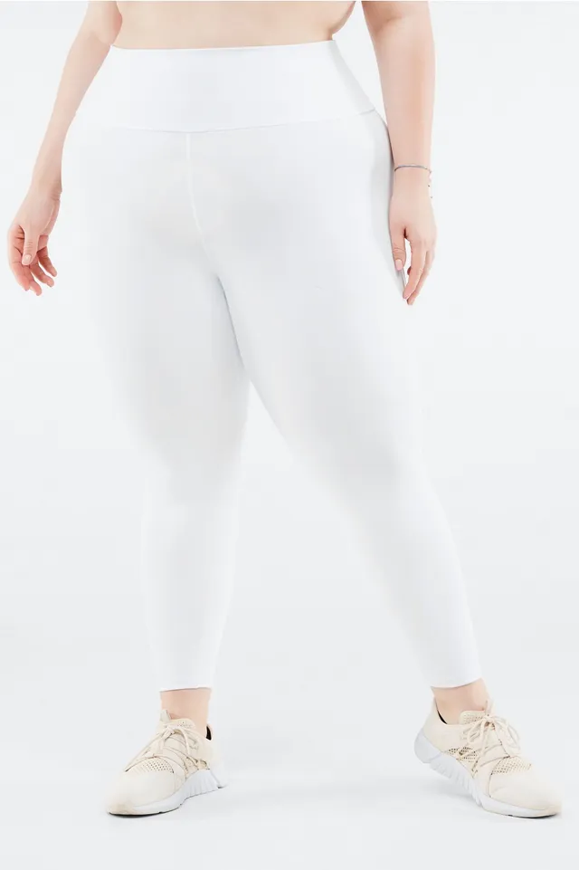 Fabletics Boost 7/8 Legging Womens White/Lemon Drop/Orange Sorbet