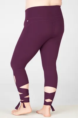 Fabletics High-Waisted PureLuxe Tie-Up 7/8 Womens purple plus Size 4X
