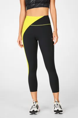 Fabletics High-Waisted Motion365 Colorblock 7/8 Womens blue Size