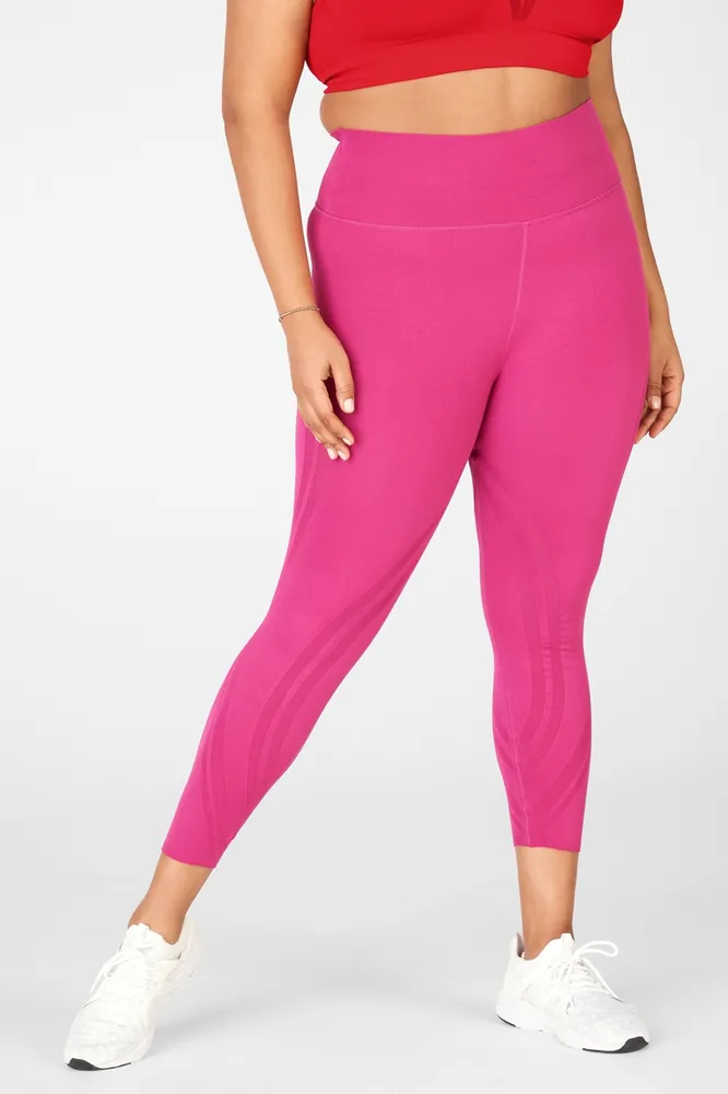 Fabletics High-Waisted SculptKnit Paneled 7/8 Womens pink plus Size 3X
