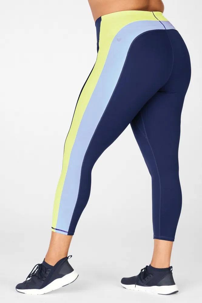 Fabletics High-Waisted Motion365 Stripe 7/8 Womens Abyss/Multi