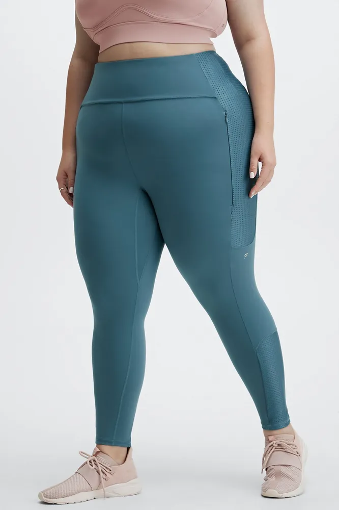 Fabletics High-Waisted Motion365 Run 7/8 Womens blue plus Size 3X