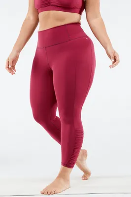 Fabletics High-Waisted PureLuxe Ruched 7/8 Womens red plus Size 3X