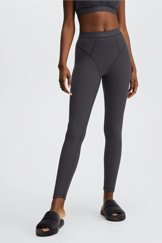 Fabletics, Pants & Jumpsuits, Fabletics Pure Luxe Light Grey Blue High  Waisted Flare Pants