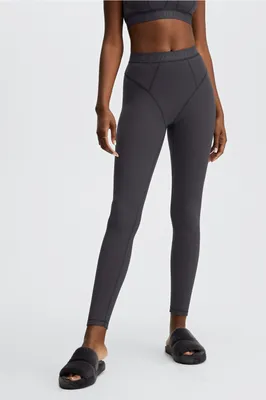 Fabletics Fabletics Waffle High-Waisted Legging Womens Pewter/Pewter Logo Size