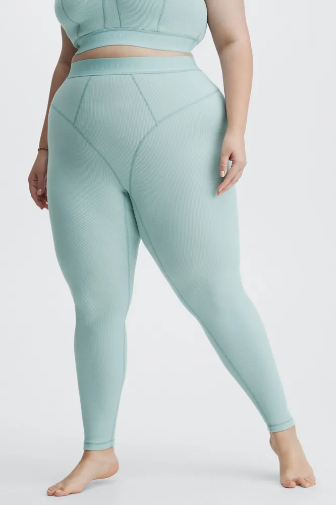 Fabletics Fabletics Waffle High-Waisted Legging Womens green plus