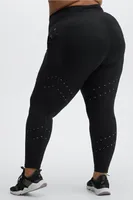 Fabletics High-Waisted Perforated Run 7/8 Womens black plus Size 4X