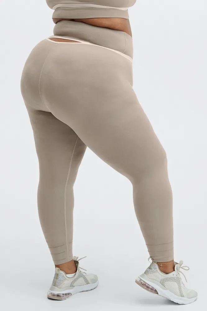Fabletics High-Waisted SculptKnit Cut Out Back Legging Womens Smoke/Opal plus  Size 2X