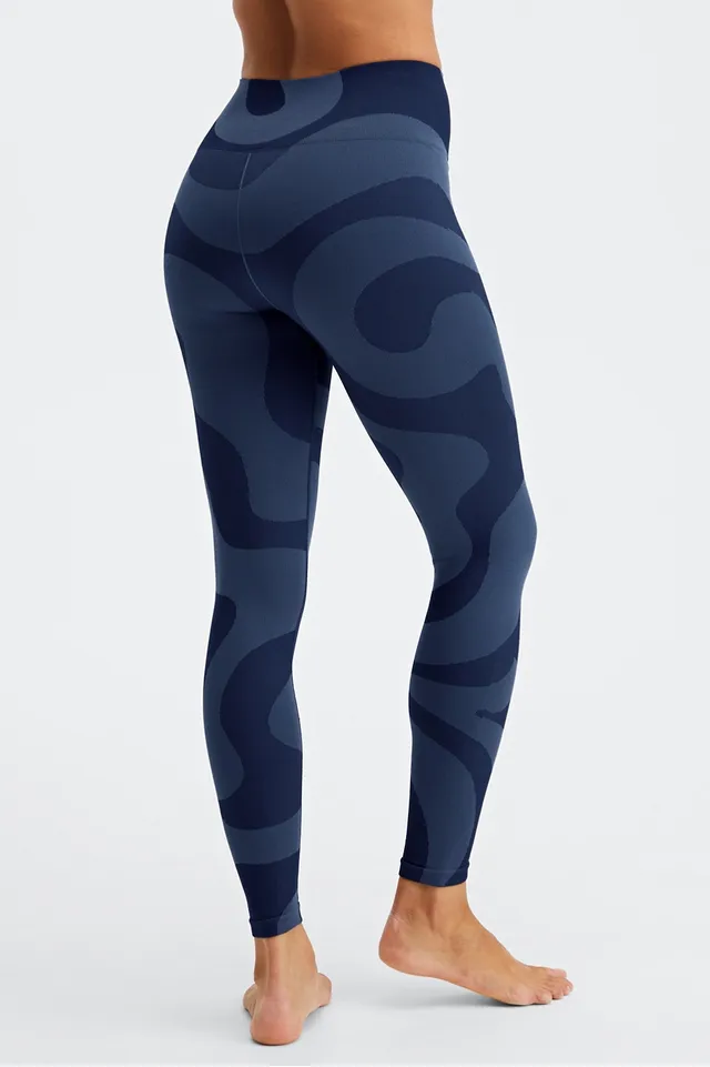 Fabletics Ultra High-Waisted Seamless Rib 7/8 Legging Womens blue Size