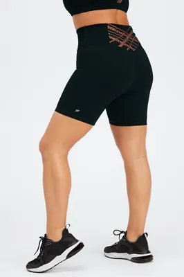 Fabletics Boost 6 Short Womens Black/Burnt Ochre Wavy Leo plus