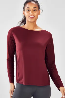 Fabletics Cashel Cinched Long-Sleeve Top Womens red Size S