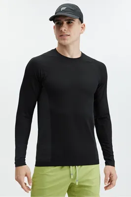 Fabletics Men The Training Day Long Sleeve Tee male black Size