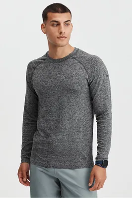 Fabletics Men The Training Day Long Sleeve Tee male Dark Grey Htr Size