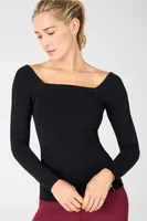 Fabletics Kinsley Square Neck Long-Sleeve Top Womens  Size