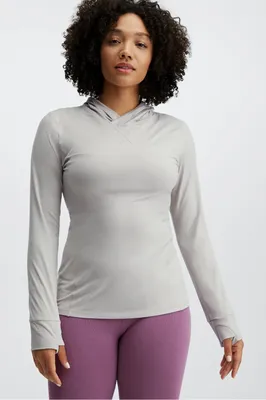 Fabletics Phoenix Run Hoodie Womens Ash Size