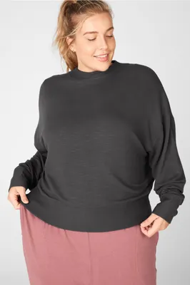 Fabletics Luna Long-Sleeve Pullover Womens Castlerock plus Size 3X