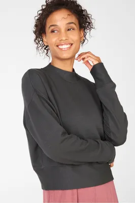 Fabletics Luna Long-Sleeve Pullover Womens Castlerock Size XXS