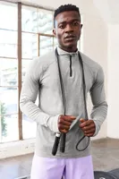 Fabletics Men The Training Day 1/4 Zip male Mid Grey Htr Size